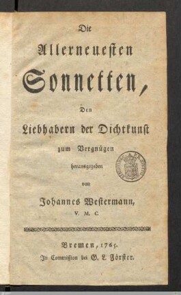 Die allerneuesten Sonnetten