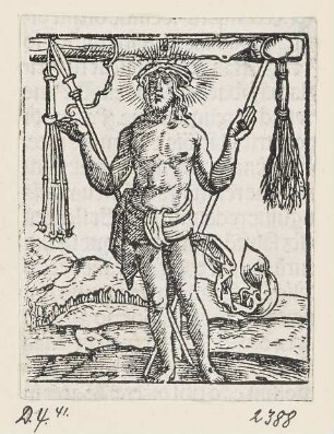 Schmerzensmann, aus: Peter Apian, "Hortulus anime", Nürnberg 1517