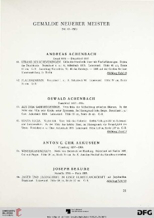 Gemälde neuerer Meister (Nr. 61-158)
