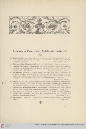 Arbeiten in Bein, Stein, Schildpatt, Leder etc