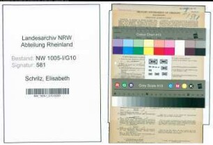 Entnazifizierung Elisabeth Schrilz , geb. 30.08.1902 (Postbeamtin)