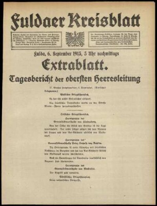 Ausgabe vom Montag, den 06. September 1915.