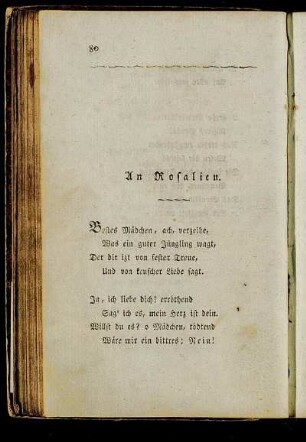 An Rosalien. - Der lahme Stumme, oder der erfüllte Traum.