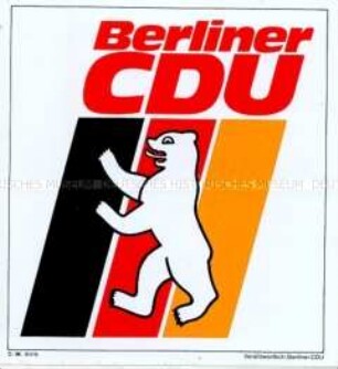 Wahlkampf-Aufkleber der CDU zur Wahl des Berliner Abgeordnetenhauses 1980