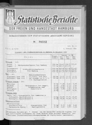 Erzeuger- und Großhandelspreise in Hamburg im Dezember 1963 : Lfd. Nr. 6