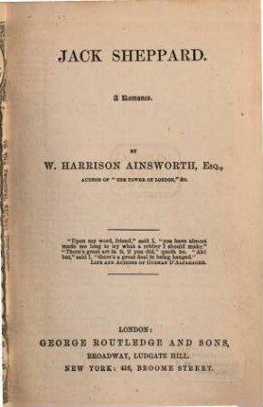 Jack Sheppard : a romance