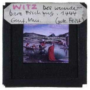 Witz, Petrusaltar : linker Flügel, Außenseite, Der wunderbare Fischzug