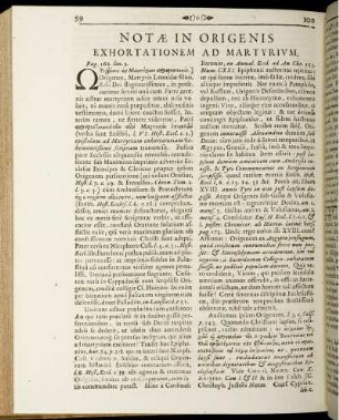 Notae In Origenis Exhortationem Ad Martyrium
