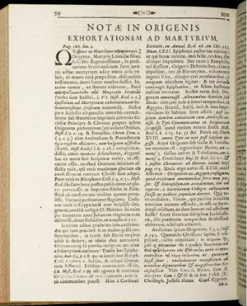 Notae In Origenis Exhortationem Ad Martyrium