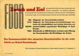 Propagandaflugblatt des FDGB zur Gewerkschaftseinheit