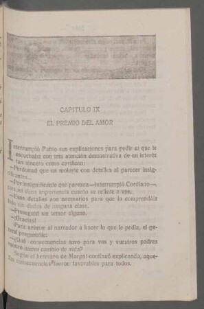 Capítulo IX - El premio del amor