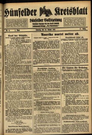 Zweite Ausgabe vom Samstag, den 23. Januar 1932.