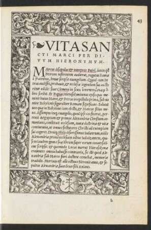 Vita Sancti Marci Per Divum Hieronymum.
