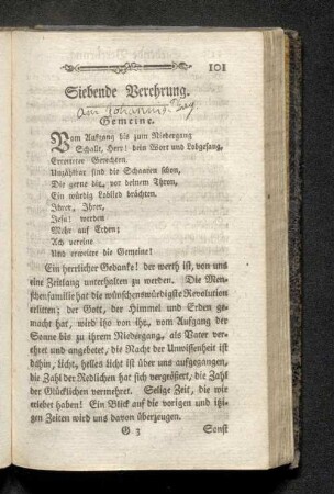 Siebende Verehrung.