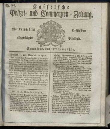 Nr. 22, Sonnabend den 17ten Maerz. 1821