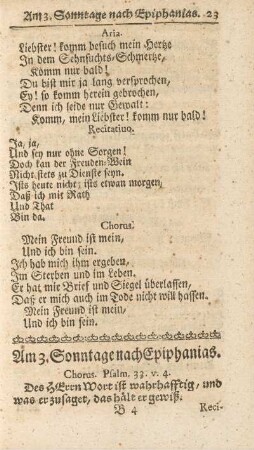 Am 3. Sonntage nach Epiphanias