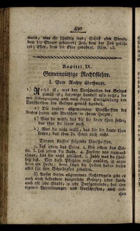Kapitel IX. Gemeinnützige Rechtslehre.