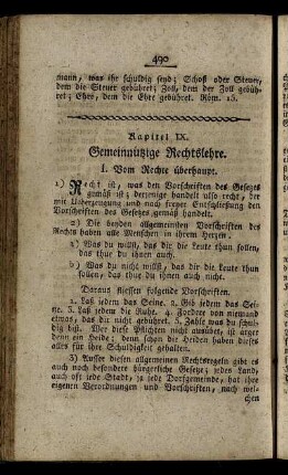 Kapitel IX. Gemeinnützige Rechtslehre.