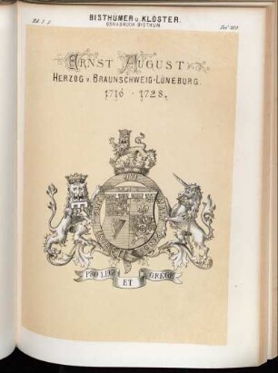 Taf. 205. Osnabrück Bisthum. - Ernst August Herzog v. Braunschweig-Lüneburg 1716 - 1728