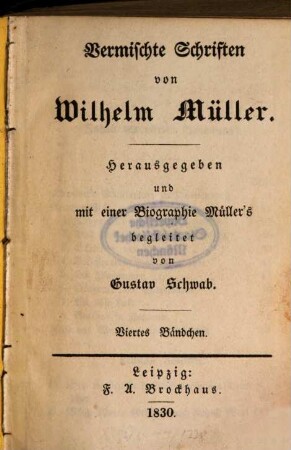 Vermischte Schriften : in fünf Bändchen, 4. Bändchen
