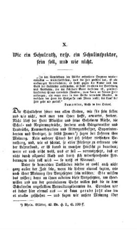 Wie ein Schulrath, resp. ein Schulinspektor, sein soll, und wie nicht