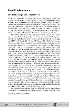 III.1 Entstehungs- und Textgeschichte