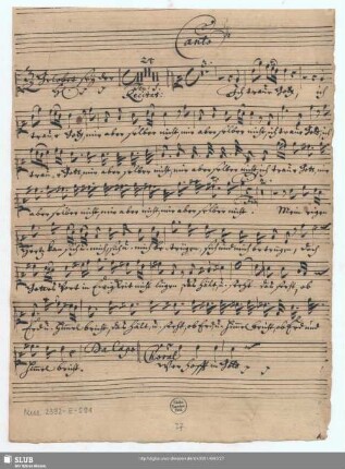 Canto [= Tenor Solo Nr. 5; transp.]
