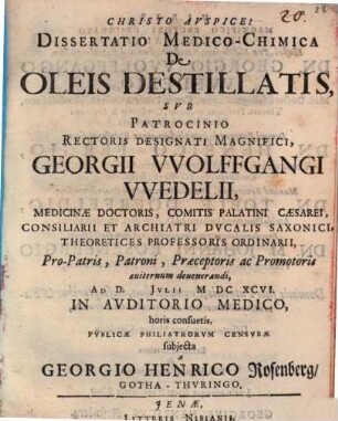 Diss. med. chim. de oleis destillatis