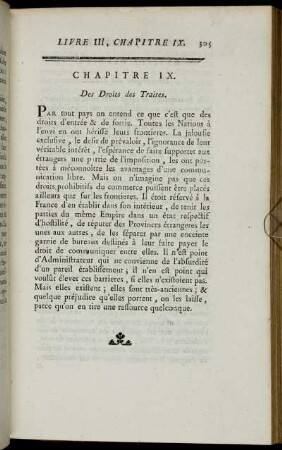 Chapitre IX. Des Droits des Traites.