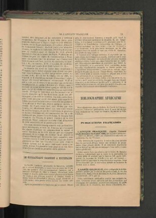 Bibliographie Africaine.