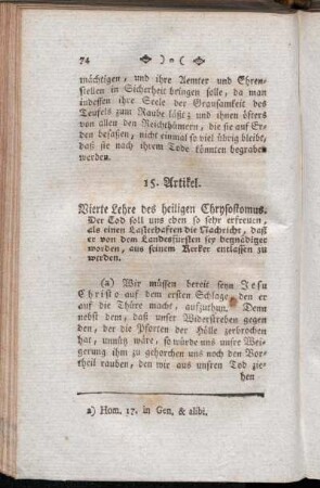 15. Artikel. Vierte Lehre des heiligen Chrysostomus.