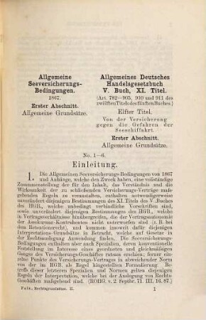 Rechtsgrundsätze im Versicherungswesen, 2. See-Versicherung