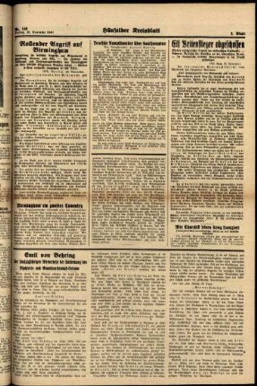 Zweite Ausgabe vom Freitag, den 22. November 1940.