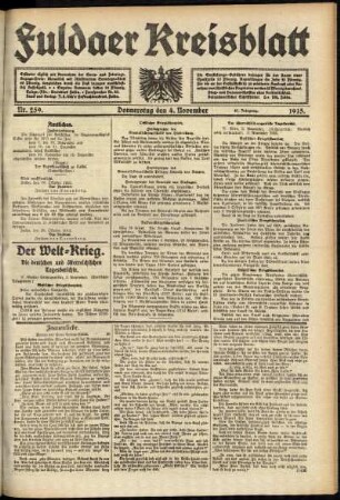 Ausgabe vom Donnerstag, den 04. November 1915.