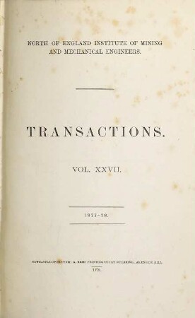 Transactions. 27. 1877/78 (1878)
