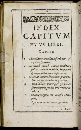 Index Capitum Huius Libri.