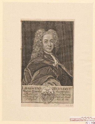 Dr. med. Lorenz Heister aus Frankfurt am Main, Professor in Helmstedt für Anatomie und Chirurgie; geb. 1683