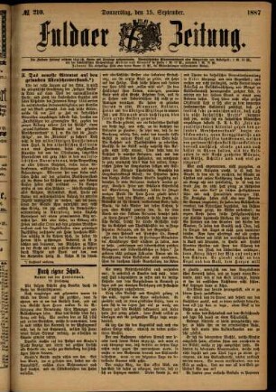 Ausgabe vom Donnerstag, den 15. September 1887.