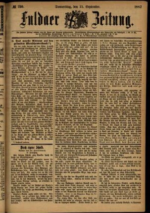 Ausgabe vom Donnerstag, den 15. September 1887.