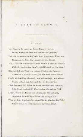 Siebente Elegie.