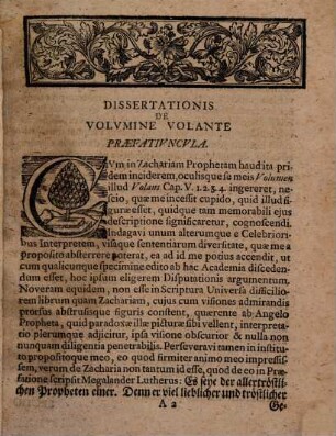 Diss. exeg. theol. volumen volans, h.e. den fliegenden Brieff, ex dicto Zachariano c. V, v. 1, 2, 3, 4 sistens