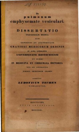 De pulmonum emphysemate vesiculari