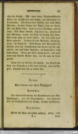 Frage. Was bedeutet das Wort Wahrheit?