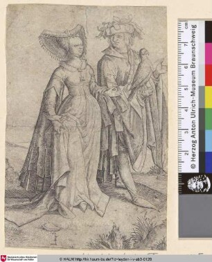 [Herr und Dame; The gentleman with the hawk and the lady]