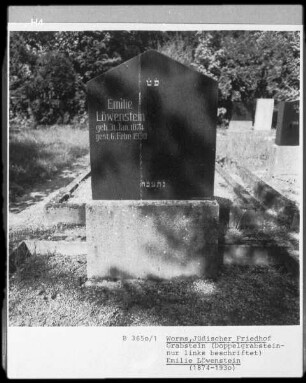 Grabstein von Emilie Löwenstein (gestorben 1930.02.06)