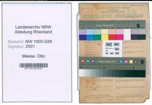 Entnazifizierung Otto Meese , geb. 28.03.1889 (Bahninspektor)