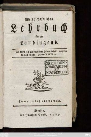 Wirthschaftliches Lehrbuch für die Landjugend