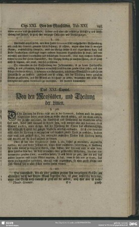 Das XXI. Von den Maaßstäben, und Theilung der Linien