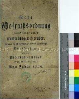 Neue Ordnung für die kurfürstlich bayerische Hofratskanzlei