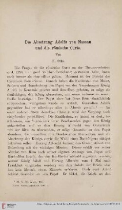 Die Absetzung Adolfs von Nassau und die römische Curie